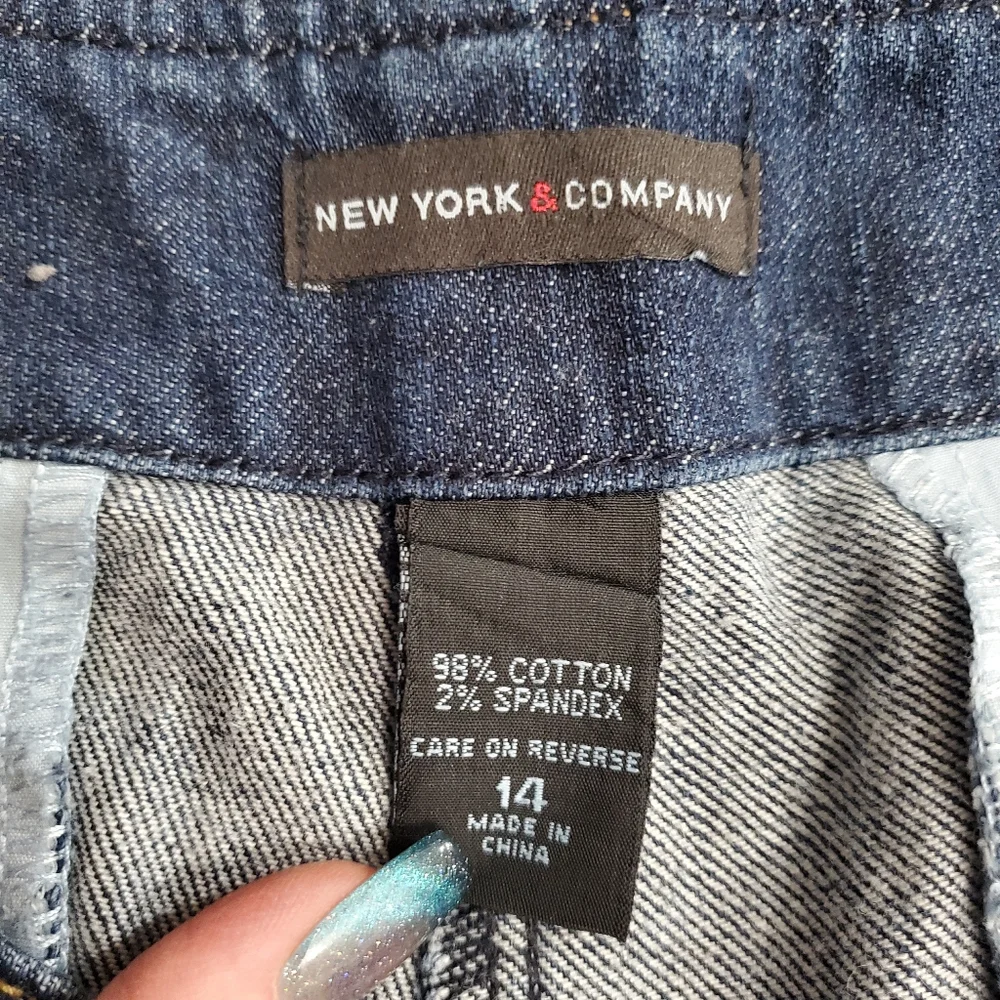 New York & Company Wide Leg Blue Jeans - Picture 9 of 9